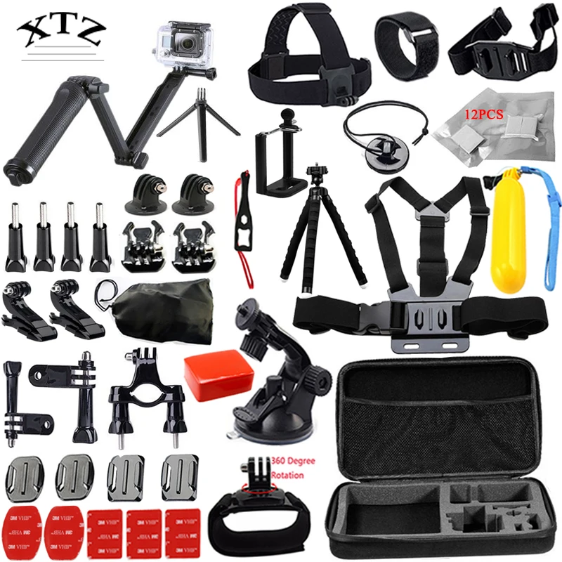 Prix pour DSDACTION pour Go pro accessoires set pour gopro kit montage hero 5 4 3 2 Black Edition/M10/SJ4000/xiaoyi poitrine trépied 13G Prix pour DSDACTION pour Go pro accessoires set pour gopro kit montage hero 5 4 3 2 Black Edition/M10/SJ4000/xiaoyi poitrine trépied 13G