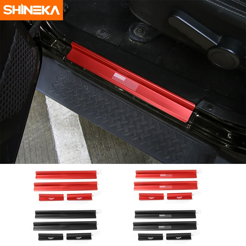 SHINEKA For Jeep Wrangler JK 2007 2017 4 Door Sill Scuff Plate Guard