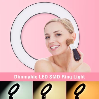 

Photography Dimmable Ring Light Photo Video Studio Lamp Adjustable 64 LED SMD Fill Light for Smartphone Makeup Beauty Tools