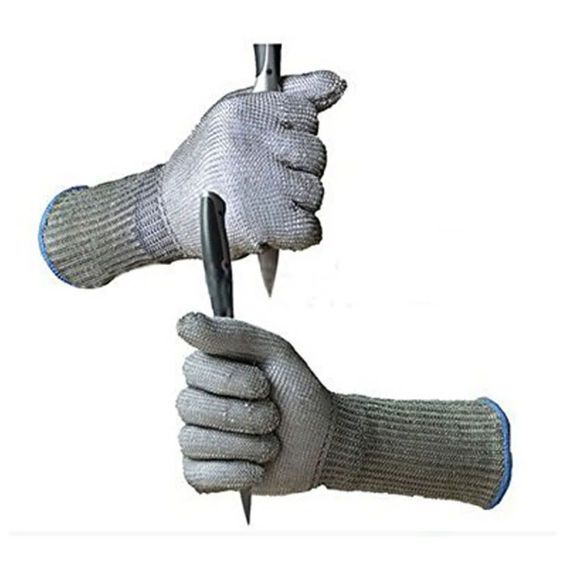 Пара Нержавеющая сталь металлическая сетка устойчива к порезам перчатки прочный качество работы защита варежки порезостойкие защитные