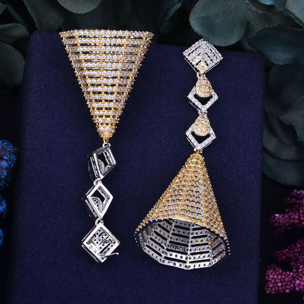 

GODK 68mm Luxury Round Geometry AAA Cubic Zirconia African Wedding Women Dress Earring Fashion Jewelry