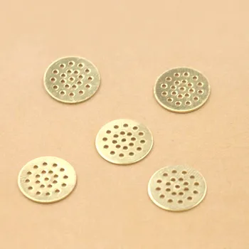 

12mm Raw Brass tone Blank Brass European Charms Vintage Filigree Circle Bezel Links Connectors Jewelry DIY Findings