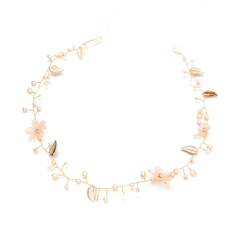 

Preety Bride Hair Band Wedding M-shine Women Bridal Headband Pink Pearl Decoration Accessories A13_20