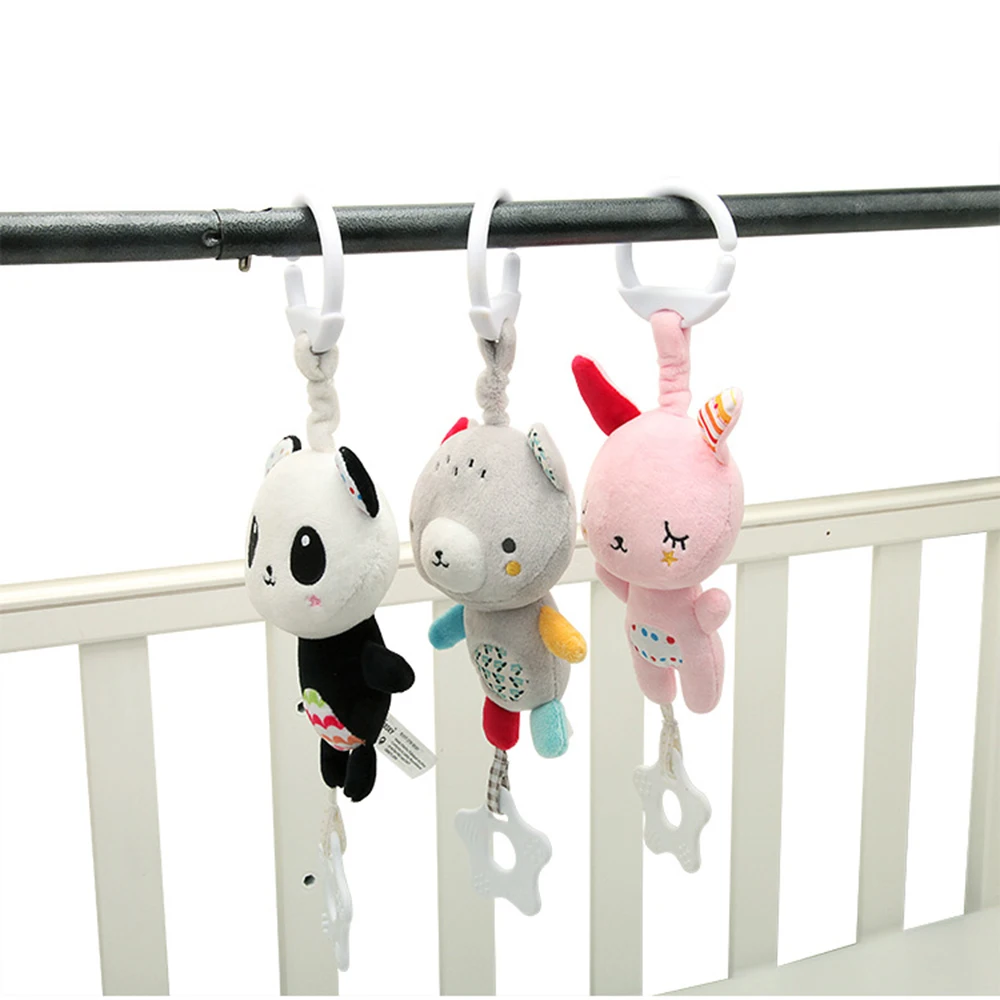 Милые плюшевые брелоки животные куклы Детская музыкальная игрушка с нетоксичным Gutta-Percha Прорезыватель для коляски младенческой использования