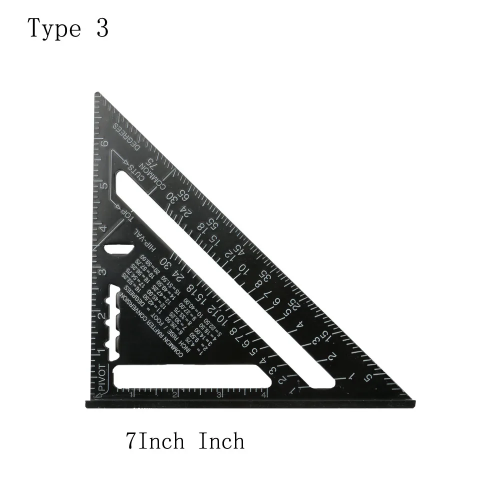 7/12 дюймовый метрический треугольник из алюминиевого сплава линейка квадратная треугольная угломер для деревообработки измерительных инструментов