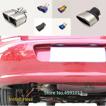 

For Peugeot 307 2012 2013 2014 2015 car cover muffler exterior back end pipe dedicate exhaust tip tail outlet ornament vent
