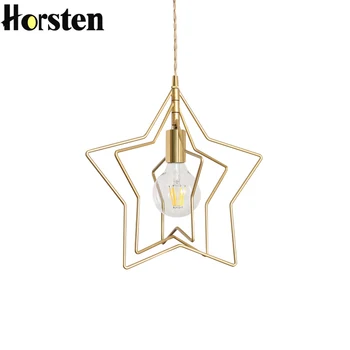 

Nordic Star Led Pendant Light Modern Creative Golden Hanglamp Dining Room Light Fixtures Deco Lamp For Cafe Bar Kitchen Lighting