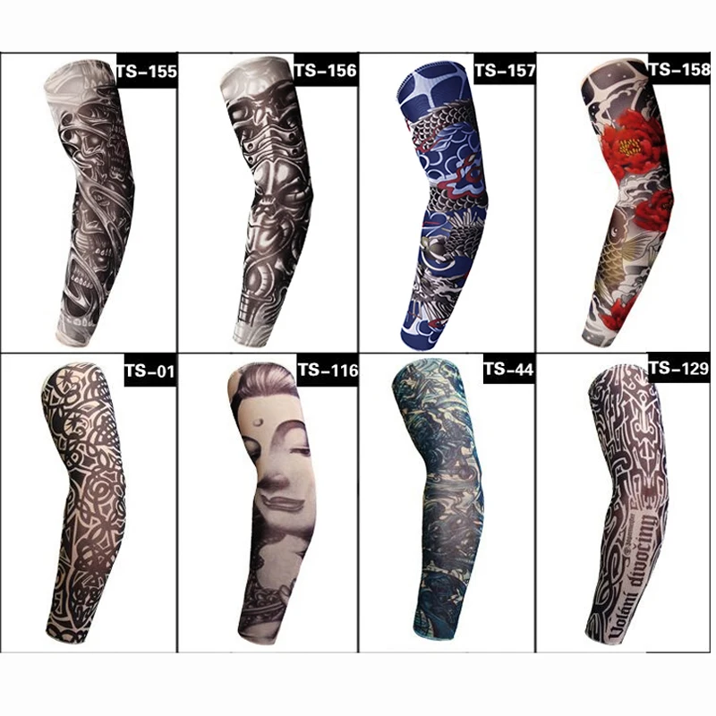 Fashion 2 Pieces Packing 3d Print Fake Tattoo Sleeves Men Women Uv
