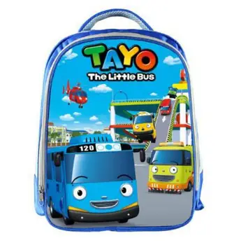 

TAYO Bus Blue School Bags for Teenagers Cartoon Cars 13 inch 3D Printing Boys Girls Children Backpack Kids School Bag