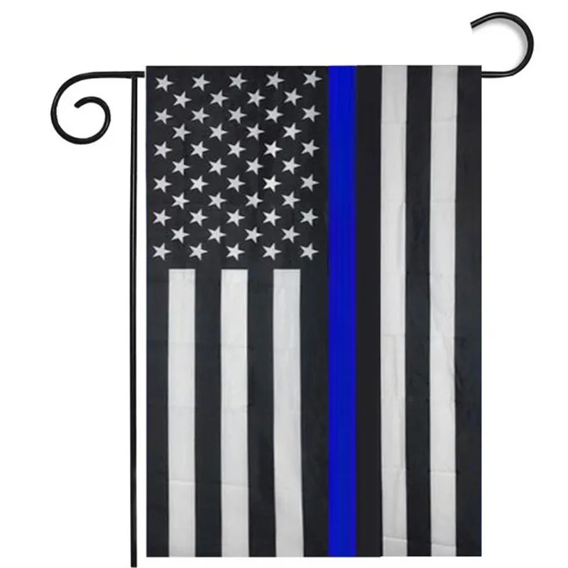 

30*45cm Garden Flag Black White And Blue American Flag 161207