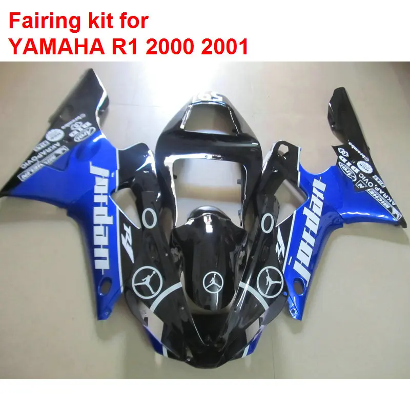 Мотоциклетный вставной обтекатель комплект для YAMAHA R1 2000 2001 черный синий