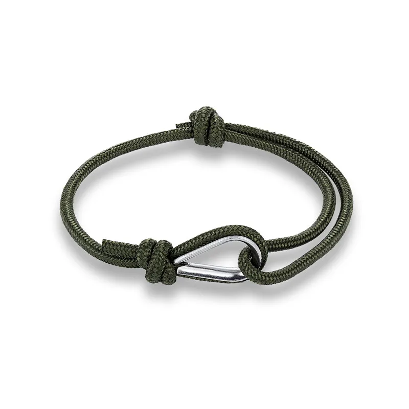 Модный летний браслет на ногу, спортивный высококачественный веревочный браслет, цветной браслет для влюбленных, браслеты для выживания на удачу для мужчин и женщин, подарки для друзей - Окраска металла: Dark green