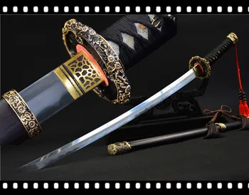 

Japanese Sword Samurai Katana Folded Sharp T10 Steel Clay Tempered Blade Battle Ready
