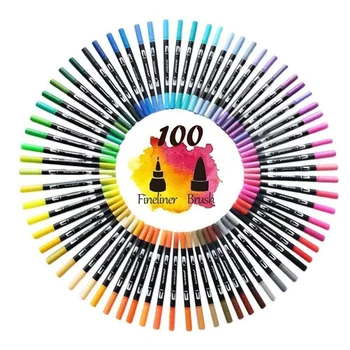 

Dual Brush Art Markers Pen Fine Tip Brush Tip Children Adult Coloring Books Calligraphy Lettering Pen