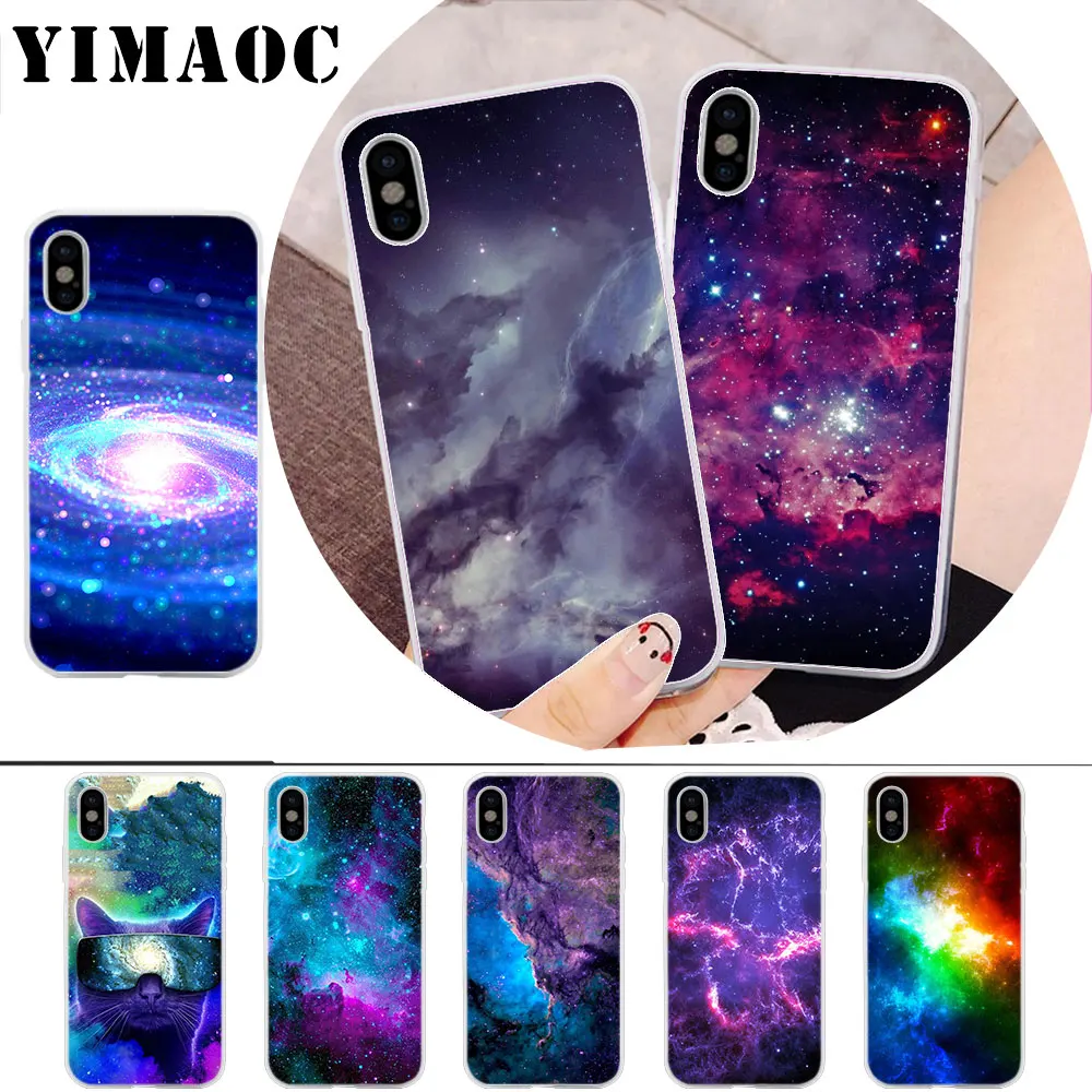 

YIMAOC space for galaxy universe Soft Silicone Case for iPhone X r s Xr Xs Max 8 7 6S 6 Plus 5 5s SE