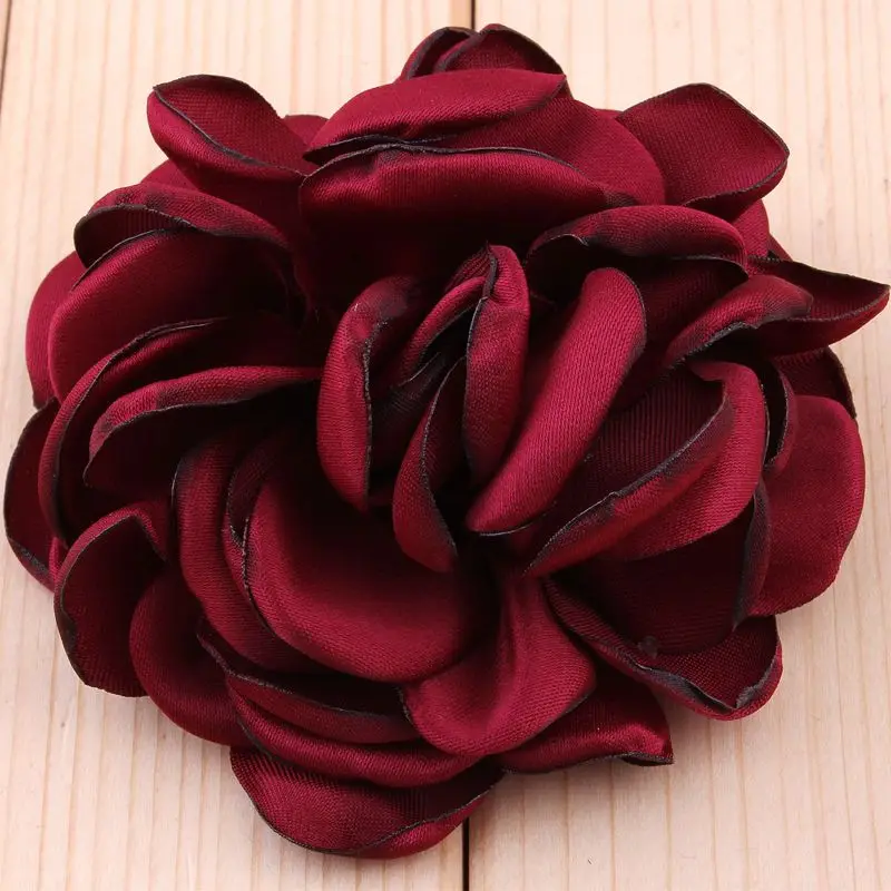 burgundy 10 шт., 8 см, 20 цветов, винтажная искусственная цветочная ткань для девочек, повязка на голову, шикарные волосы, цветы, заколки для волос, аксессуары для волос, сделай сам - Цвет: burgundy