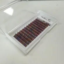 Цветные ресницы, искусственные ресницы радужного цвета, индивидуальное наращивание ресниц, натуральные накладные ресницы смешанного цвета, инструменты для макияжа