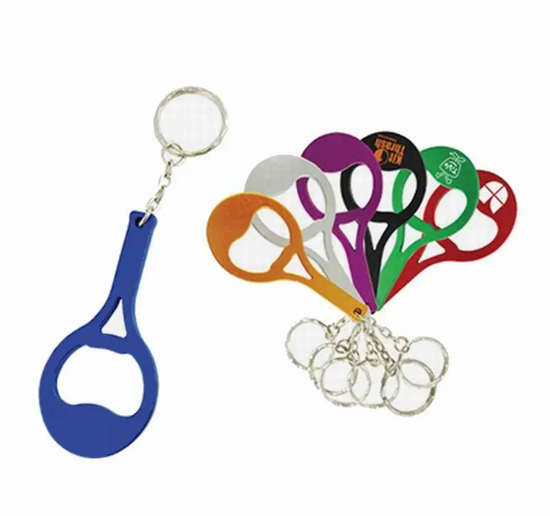 

1000pcs/lot Tennis Racket Bottle Opener Outdoor Sport EDC Metal Wine Beer Can Opener Keychain Durable