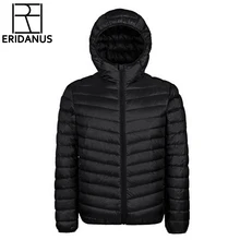 Зимняя мужская куртка, новое пальто для пары, ультра-светильник, с капюшоном, приталенная, брендовая, с хлопковой подкладкой, одноцветная парка, белый утиный пух, 3XL X321