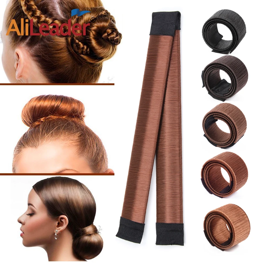 Leeons French Braid Hair Tools Styling Diy Magic Bun Maker Hair Braid Accessories Twist Sponge Donut Bun Maker Hairstyle Brown