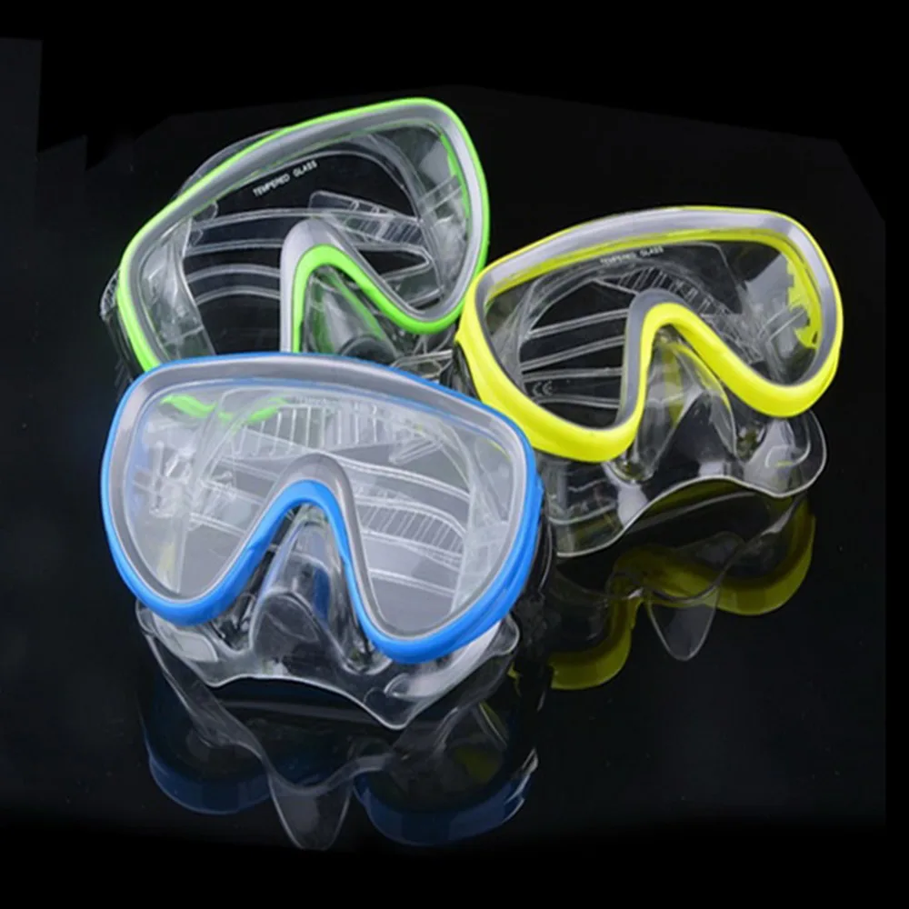 Противотуманные очки для плавания, маска для подводного плавания, набор,, 4 цвета, профессиональные детские очки для ныряния, маска, дышащая трубка, ударопрочный