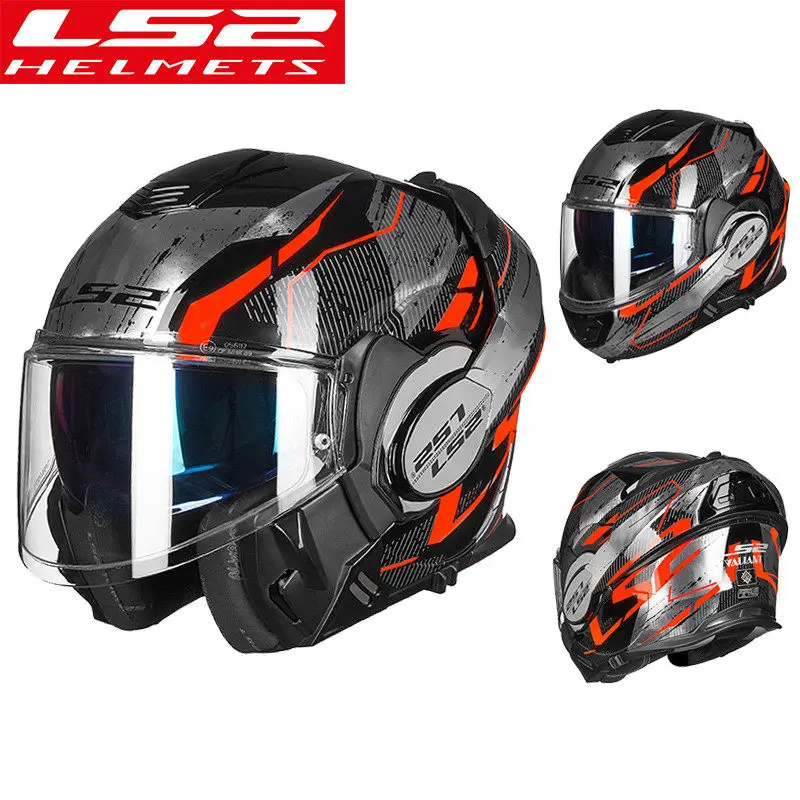 LS2 FF399 Valiant moto cycle Helmet Flip Up Man Woman moto cross Helmet casco moto с анти-туманом Pinlock capacete de moto cicleta - Цвет: 12