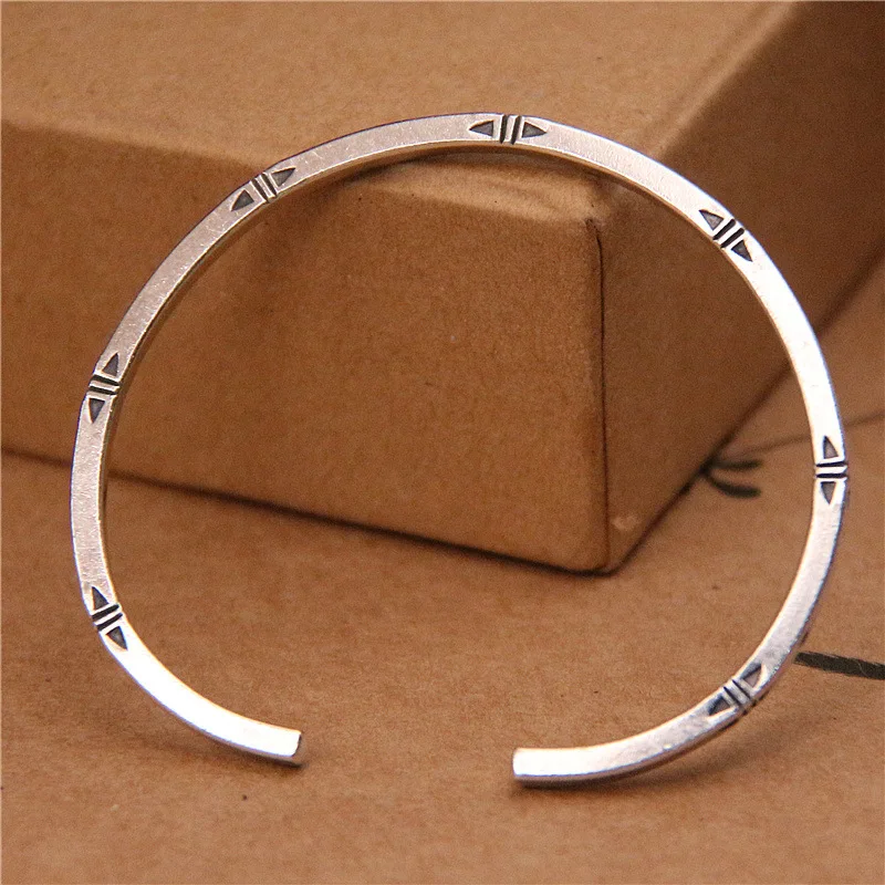 

Fengxiaoling 100% True 925 Sterling Silver Retro Art Bamboo Festival Bracelets & Bangles For Women Fine Fashion Jewelry
