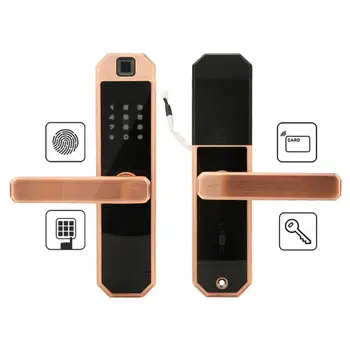 

Smart Touch Screen Keypad Card Password Fingerprint Unlock Door Lock with Mechanical Key