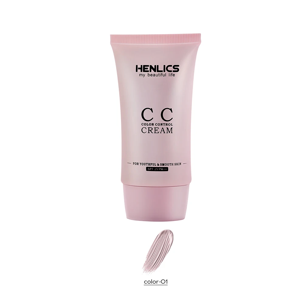 HENLICS SPF25 CC крем красота Бальзам для лица макияж отбеливающая жидкость Тональная основа бронзатор консилер праймер для кожи основа макияж увлажняющий - Цвет: pink CC Cream