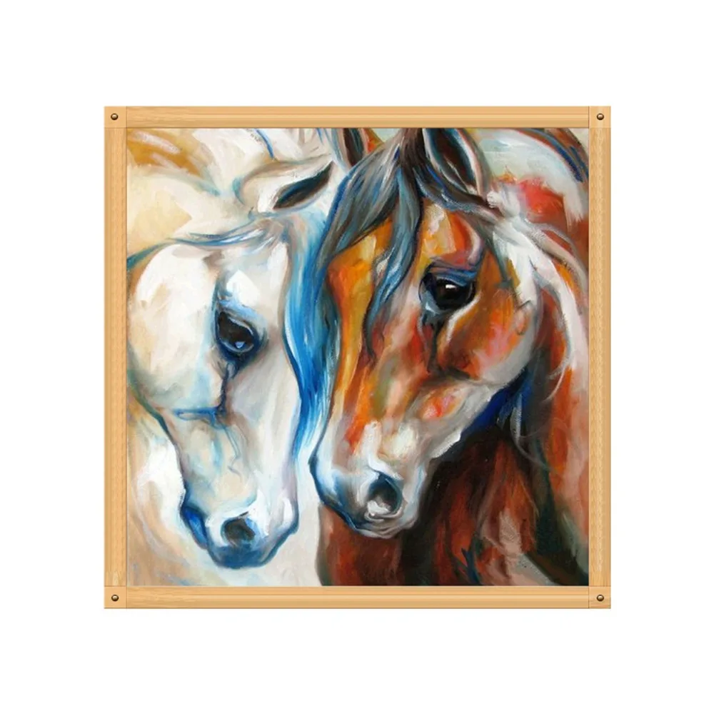 

Full round diamond 5D DIY diamond painting "horse" embroidery cross stitch rhinestone mosaic decorative painting gift