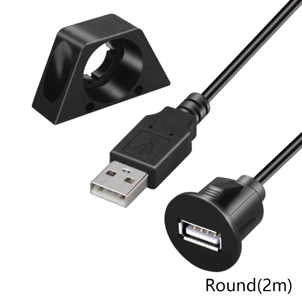 1 м 2 м Удлинительный кабель Многофункциональный квадратный круглый тире доска мужчин и женщин USB 2,0 зарядный Соединительный кабель для разъема панели автомобиля звук