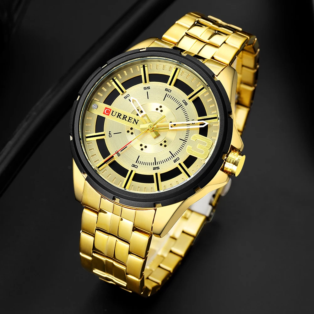 CURREN 8333 Men's Watches Gold Top Luxury Brand Waterproof Analog Quartz Wrist Watch Male Clock Relogio Masculino Dropshipping