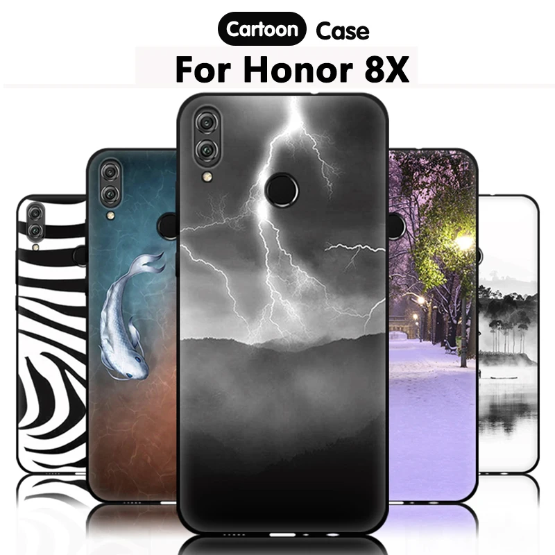 Чехол EiiMoo для Huawei Honor 8X силиконовый мягкий чехол с мультипликационным принтом 8 X