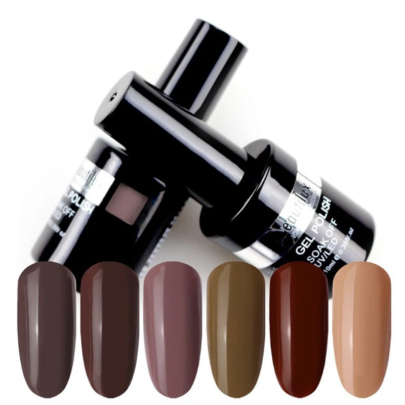 

Coffee Color Gel polish 1pc Dark Brown Chocolate Color UV LED Soak Off Nail Gel Polish Nails Art Gel Varnish Lacquer 10ml