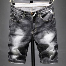 Рваные джинсовые шорты мужские летние тонкие прилив бренд Шорты