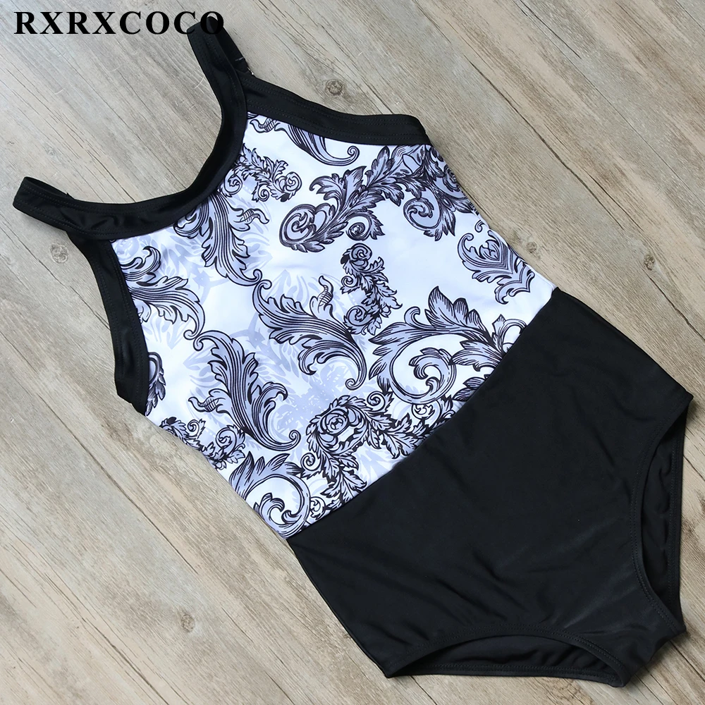

RXRXCOCO One Pieces Swimwear Women 2017 Printed Swimsuit Adjustable Bandage Bathing Suit Sexy Backless Bathing Suit Swim Wear