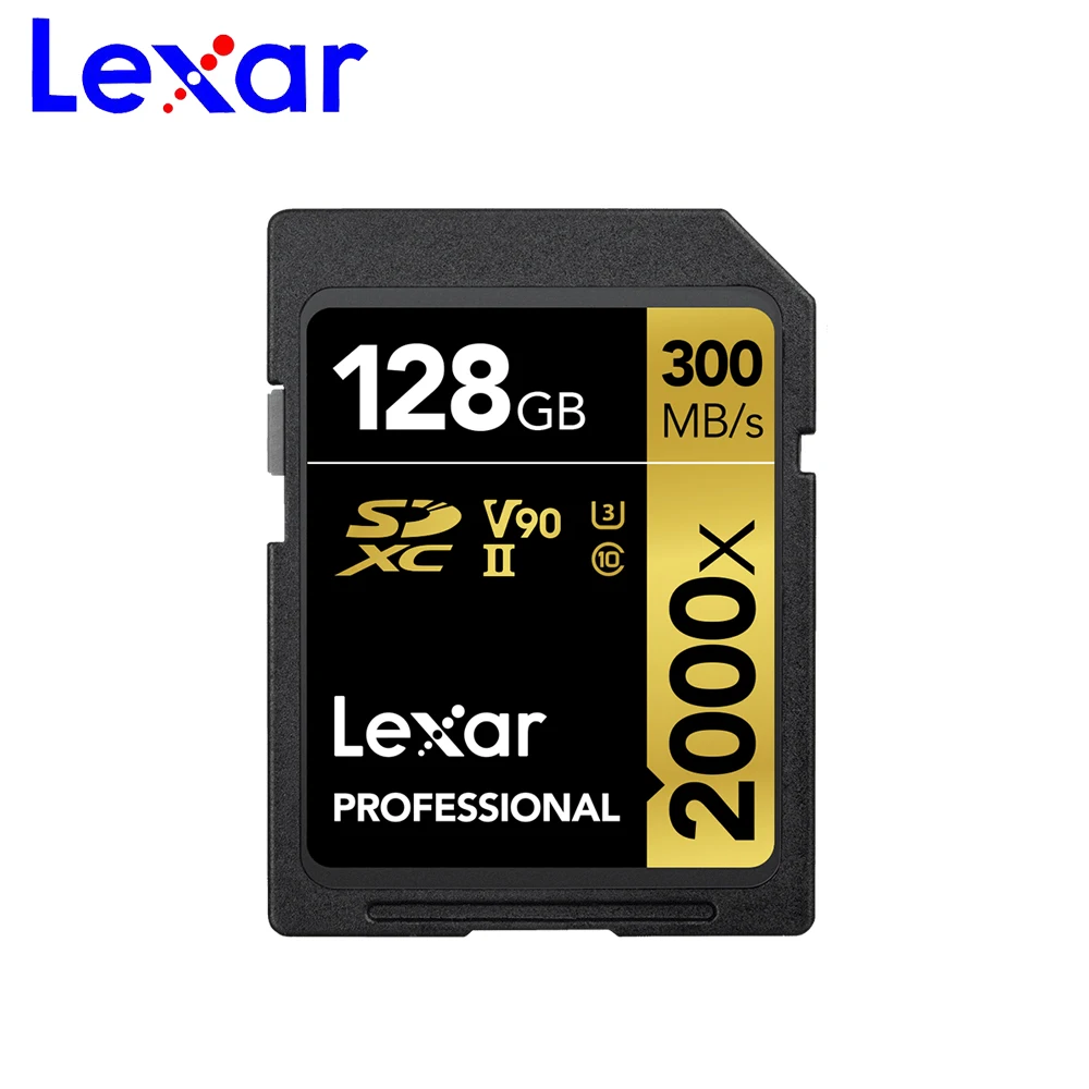 Lexar 2000X UHS-II SD карта, 32 ГБ, 64 ГБ, 128 флеш-накопители, слот для карт памяти 300 МБ/с. высокое Скорость для 3D 4K для зеркальной однообъективной камеры Камера