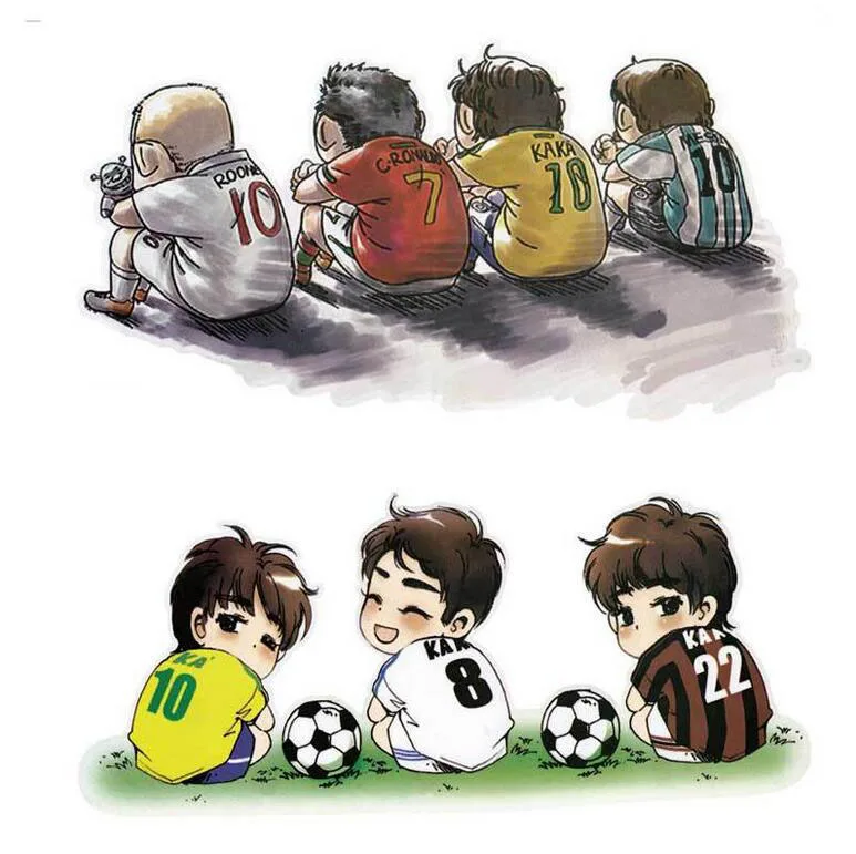

Cartoon Football Boy Emblem Badge Creative Mark Car Sticker Decals Car-Styling External Accessories