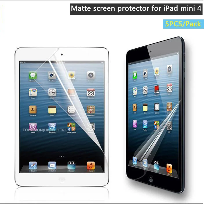 

5PCS/Pack high quality front protective matte screen protector for apple ipad mini 4 film anti glare carton pack & check online