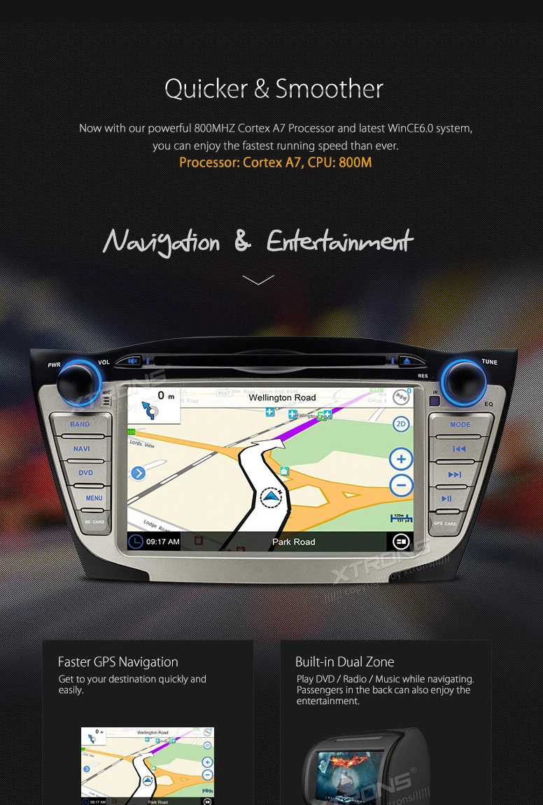 Perfect 7" Special Car DVD for Hyundai ix35 2009-2015 & Hyundai Tucson 2009-2015 with Android Mirror Link Support 9