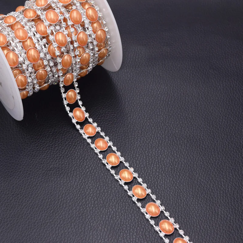Pearl rhinestone belt patches trimming (2)