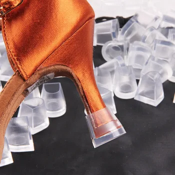 

1 Pair S/M/L Latin Dance Shoes Transparent Shoe Covers Cap Shoe Care Hard Wearing High Heeler Heel Protector Stoppers