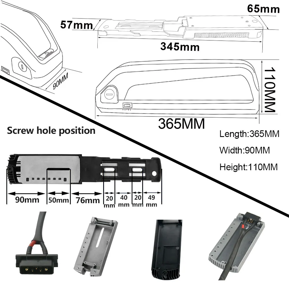 Best New Hailong electric bicycle battery 52V 16Ah Lithium Battery compitable with 48V 750W 1000W 8Fun/Bafang Motor 4