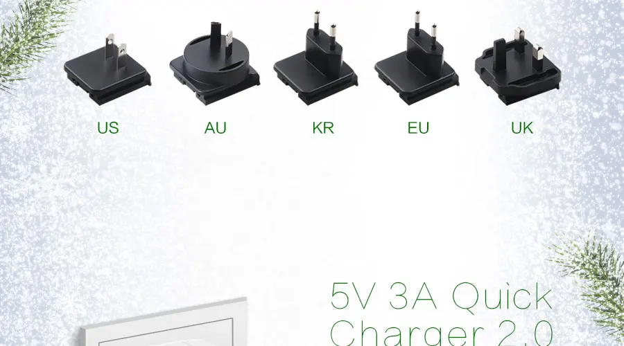 Udoli универсальное быстрое зарядное устройство 2 0 5V 3A USB настенное для путешествий