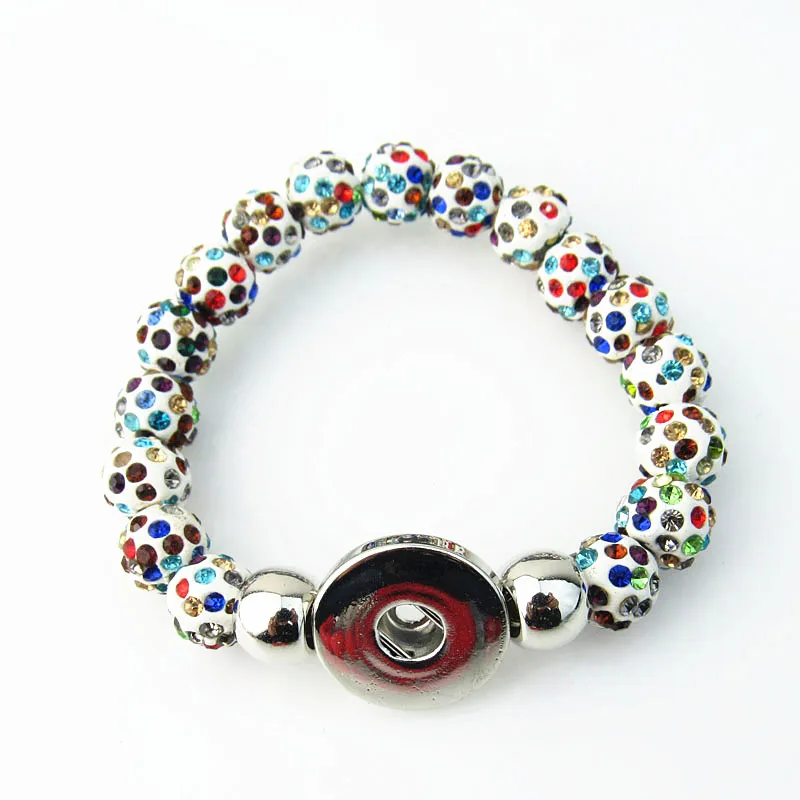 Wholesale full color rhinestone handmade snap jewelry elastic snap