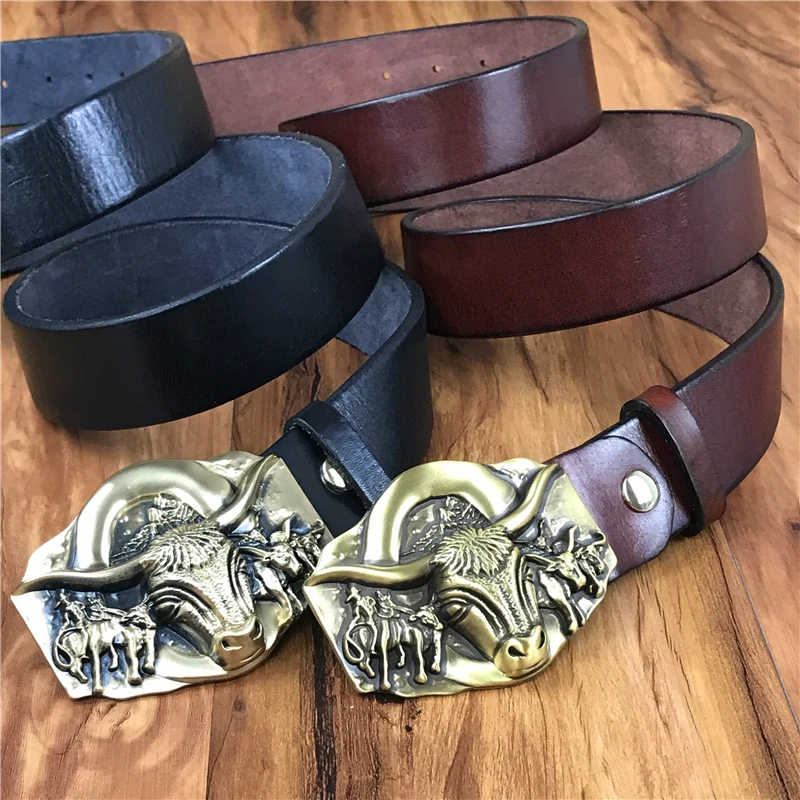 Ремень быка с пряжкой толстый кожаный ремень мужские джинсы Ceinture Homme Riem мужской ремень Riem дизайнерские ремни мужские высокого качества MBT0557