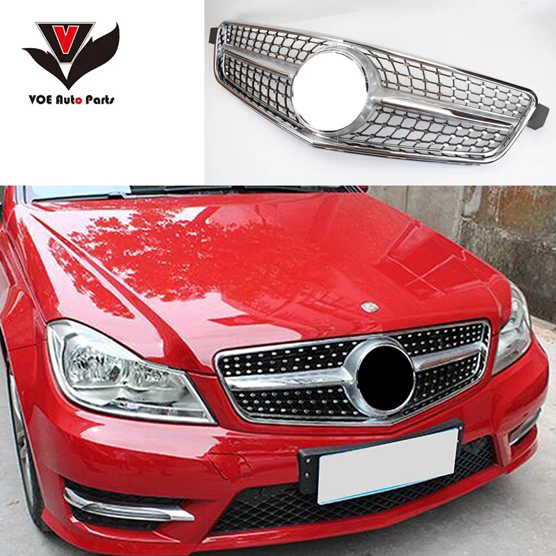 Mercedes W204 Diamond Style Front Racing Grill Grille for Benz W204 C-class C180 C200 C220 C260 C300 Black/Silver 2008-2013 Mercedes W204 Diamond Style Front Racing Grill Grille for Benz W204 C-class C180 C200 C220 C260 C300 Black/Silver 2008-2013