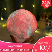 Dropship Galaxy лампы Ночной светильник для дома Спальня лампы в виде Луны, как луна светильник в качестве подарка для детей