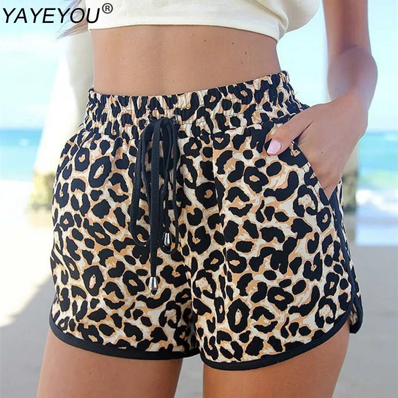 

S-2XL High Waist Women Summer Shorts Loose Leopard Shorts Plus Size Women's Short Casual Style