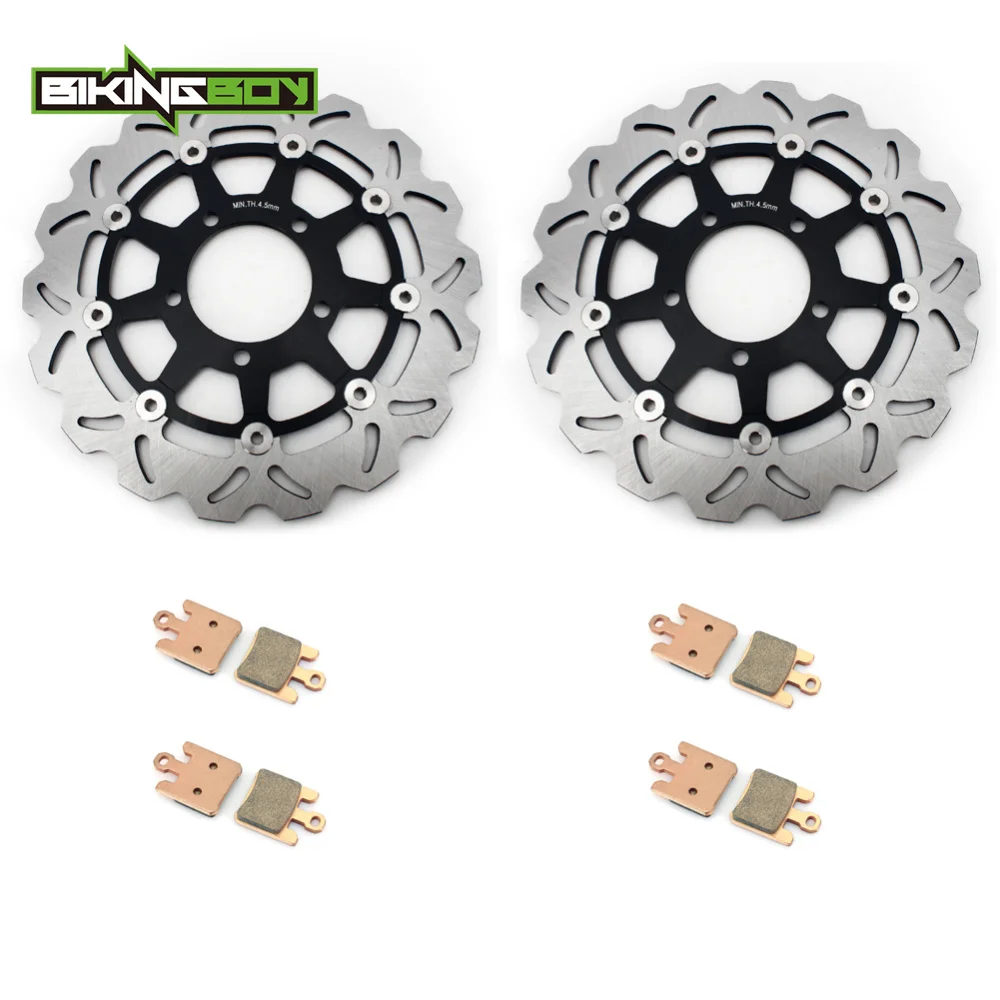 BIKINGBOY для KAWASAKI ZX6R ниндзя ZX600N 2005-2006 ZX6R ZX636C 2005-2006 ZX10R 2004-2006 передние тормозные диски роторы колодки